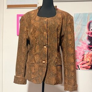 Vintage 90s E.M.R. Snakeskin Print Blazer 🐍✨